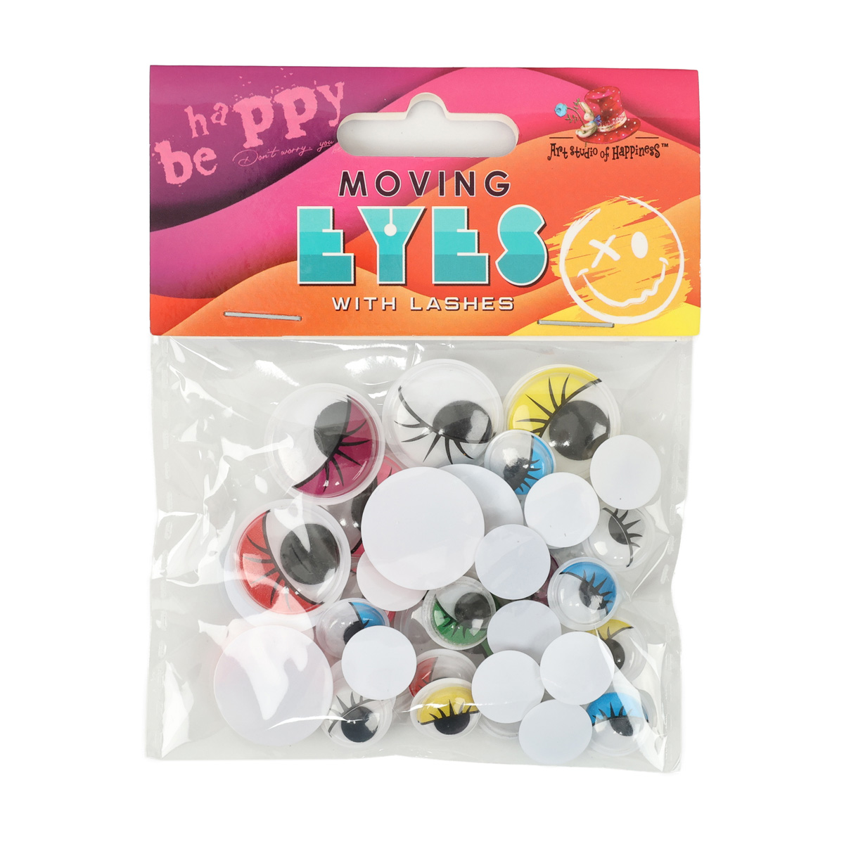 Глазки подвижные, с ресницами, 10шт(Ø 20мм) + 25шт(Ø 12мм), всего 35шт