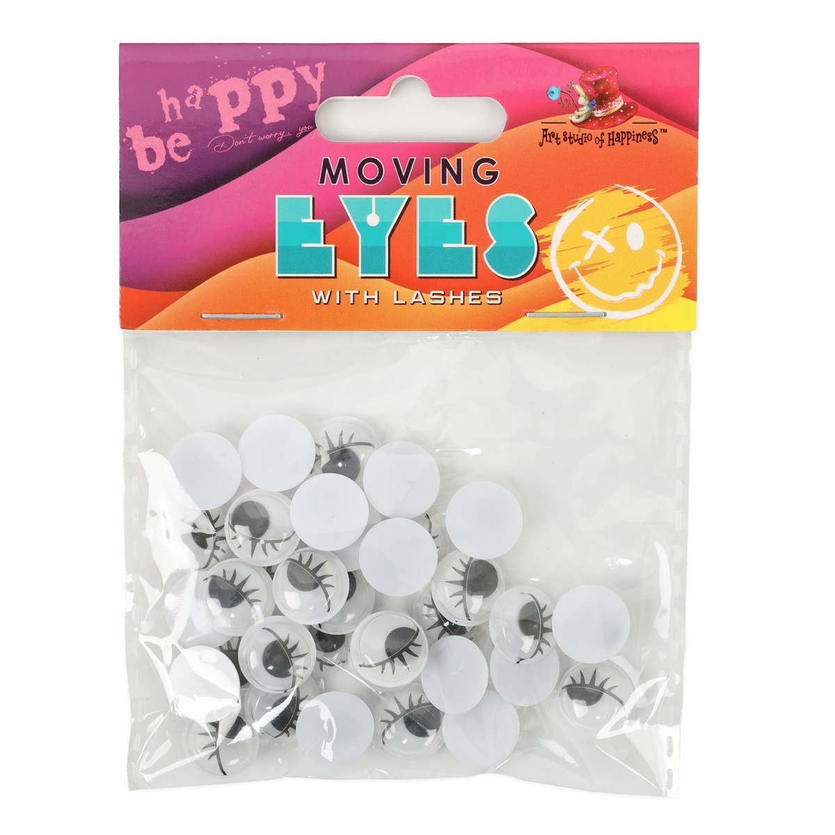 Глазки подвижные, с ресницами, Ø 12мм, 35шт