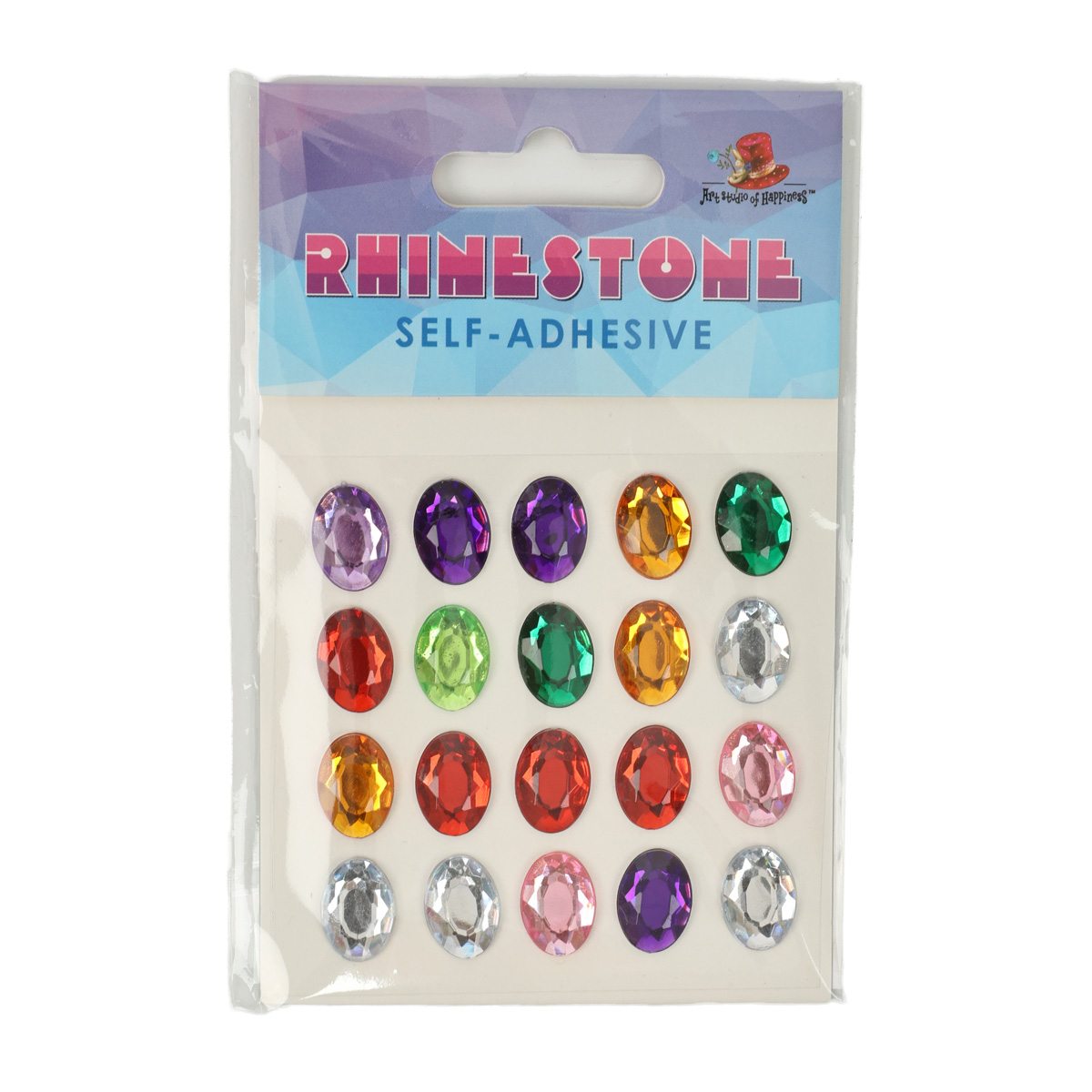 Стразы самоклеящиеся, 1.4*1.0см * 20шт