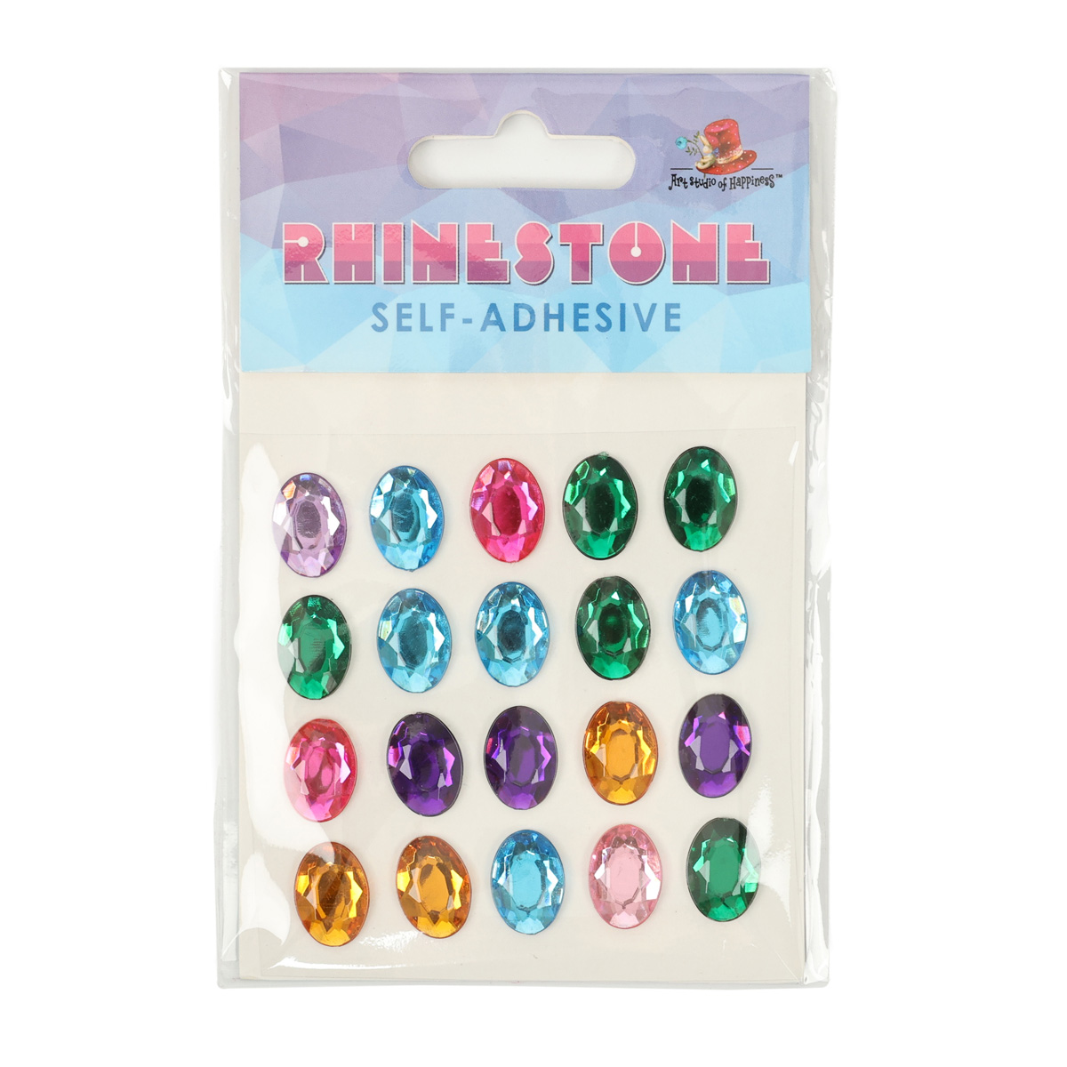 Стразы самоклеящиеся, 1.4*1.0см * 20шт