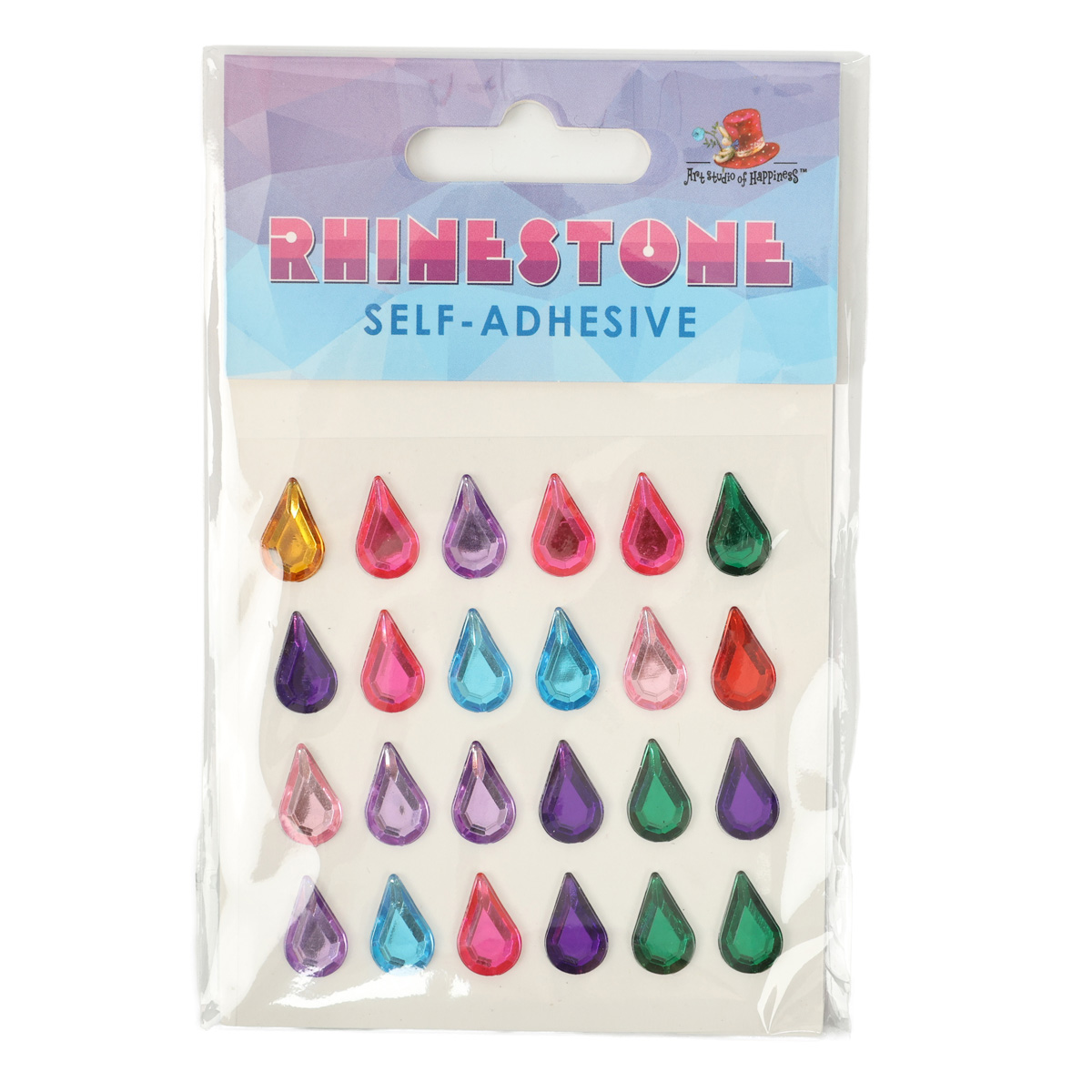 Стразы самоклеящиеся, 1.8*1.3см * 24шт