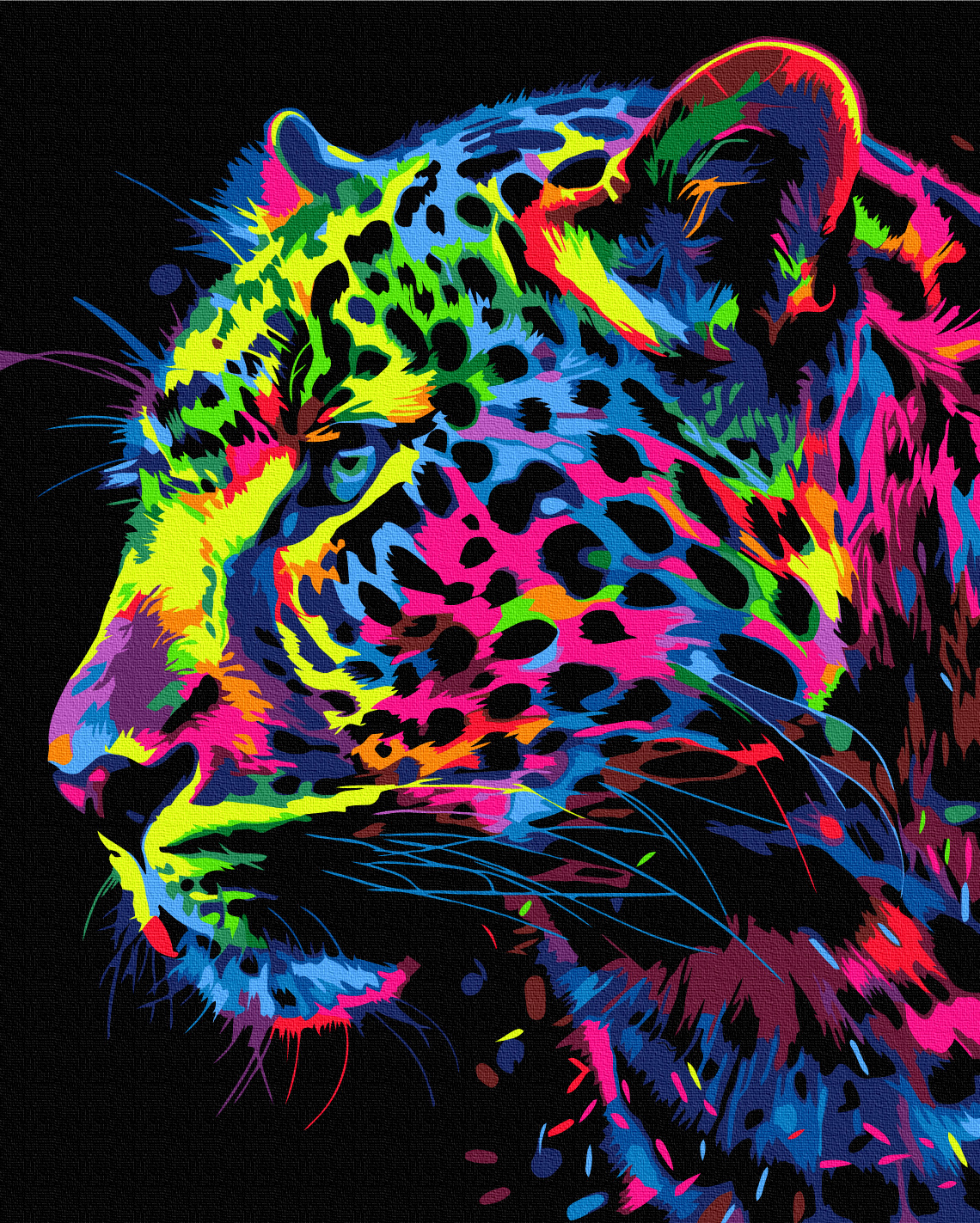 Картина по номерам «Цветной леопард», BSB0019