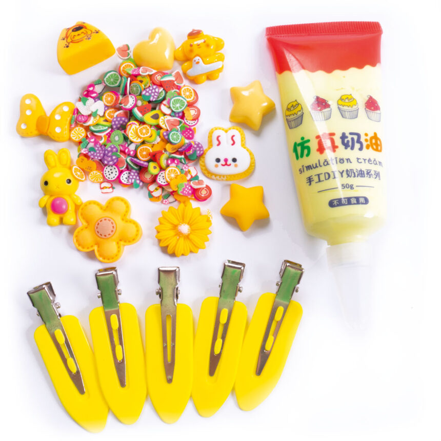 Набір для творчості "Клей з кабашонами. Заколки жовті",  VT4600-02 2