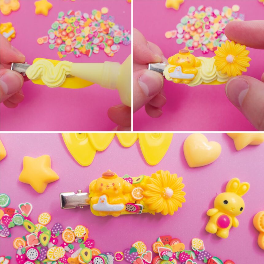 Набір для творчості "Клей з кабашонами. Заколки жовті",  VT4600-02 1