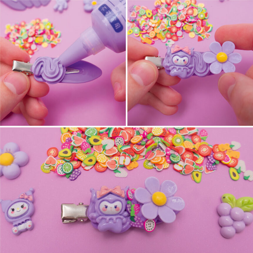 Набір для творчості "Клей з кабашонами. Заколки фіолетові", VT4600-01 1