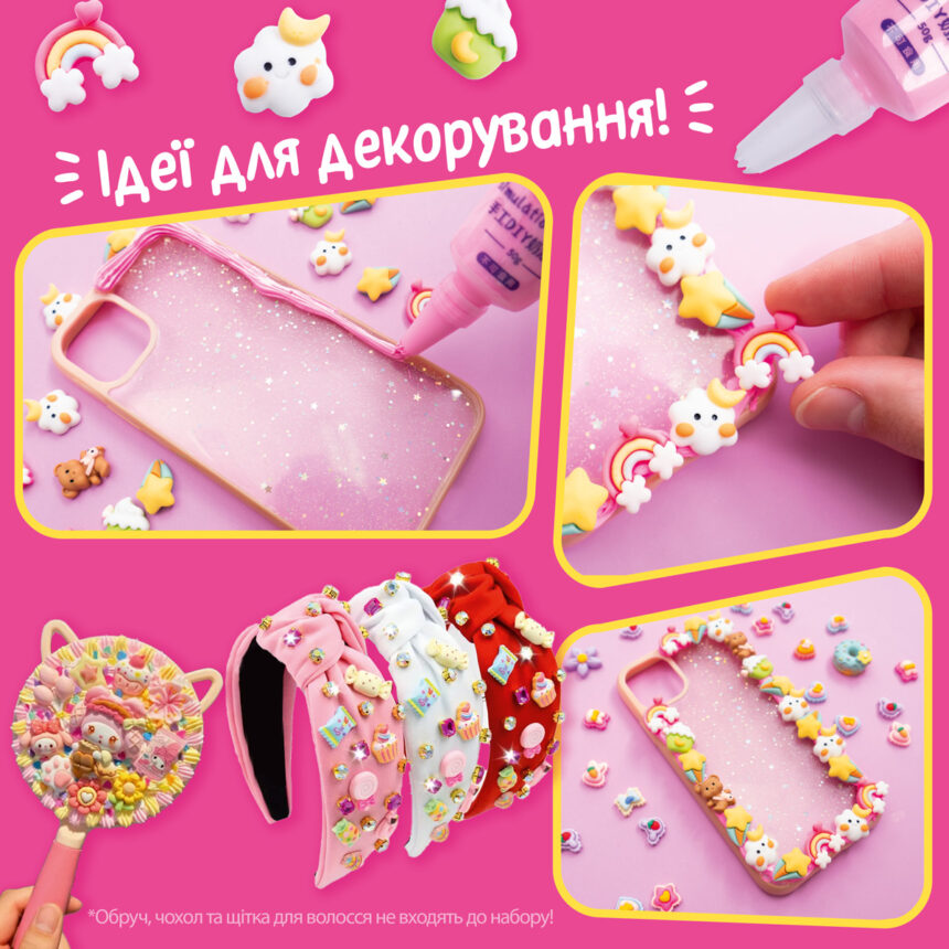 Набір для творчості "Клей з кабашонами. Сердечка мікс",  VT4600-04 2