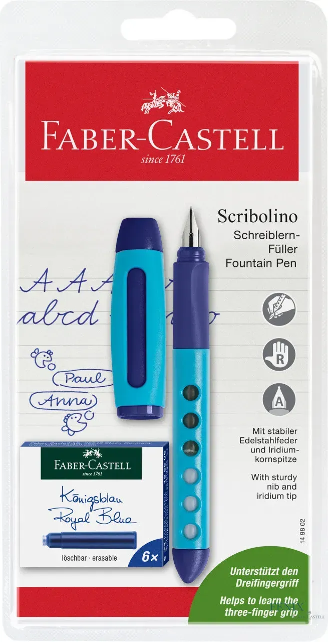 Ручка пір`яна для правши + 6 патронів, 149802 Faber-Castell 1