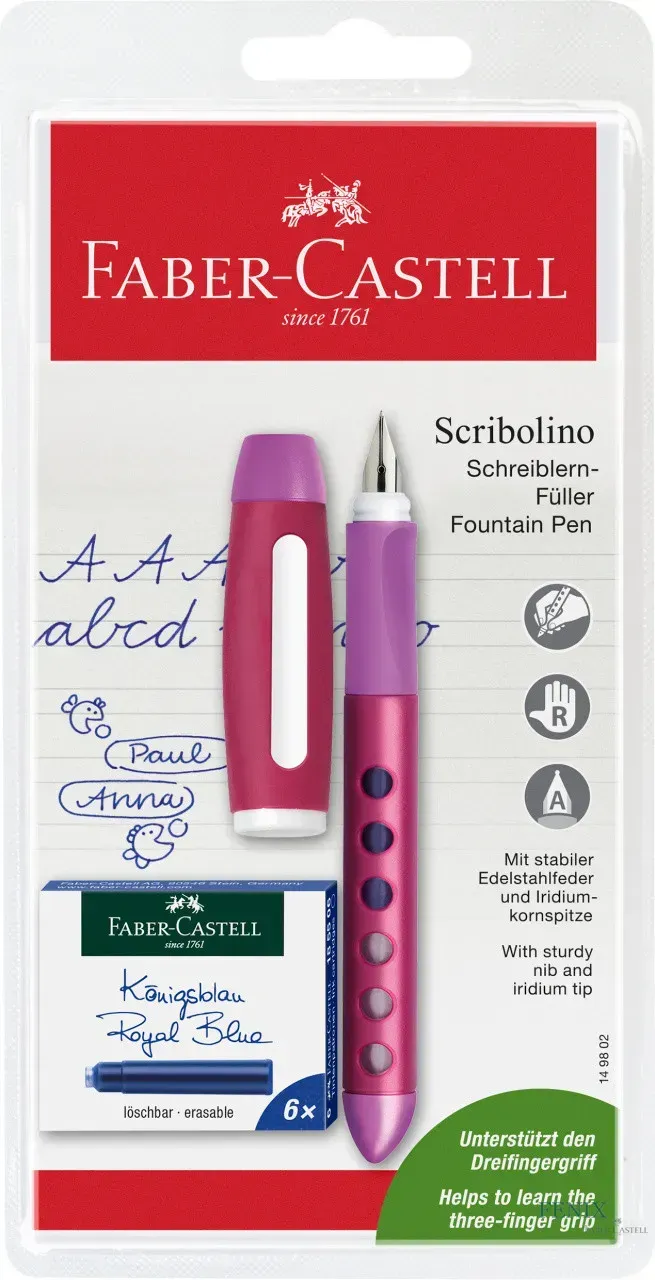 Ручка пір`яна для правши + 6 патронів, 149802 Faber-Castell 2