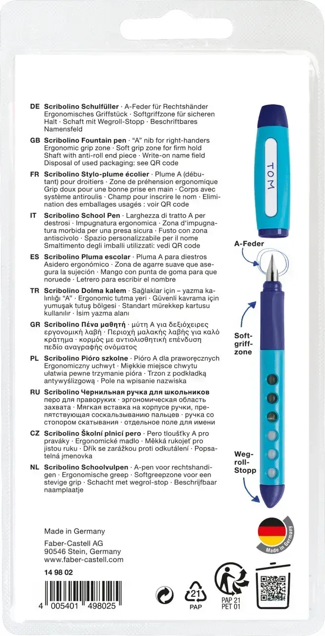 Ручка пір`яна для правши + 6 патронів, 149802 Faber-Castell 5