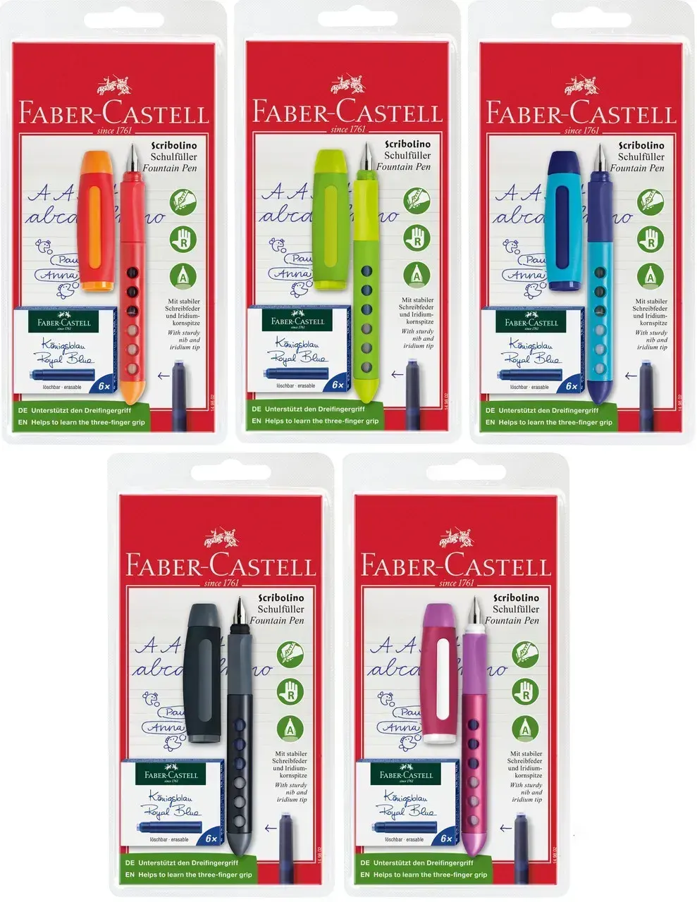 Ручка пір`яна для правши + 6 патронів, 149802 Faber-Castell 6