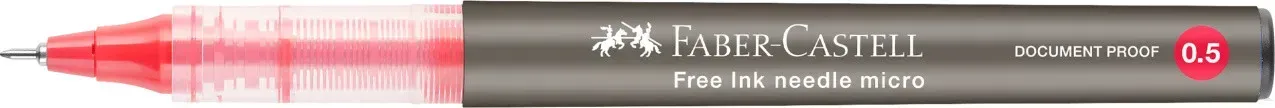 Ручка-ролер Free Inc 0,5 мм, червоний ігольчатий, 348603 Faber-Castell 2