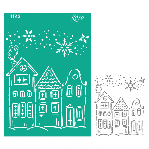 Трафарет багаторазовий самоклеючий, №1123, серія "Новий Рік", А4 (21*29,7 см), ROSA Talent