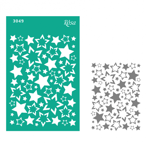 Трафарет багаторазовий самоклеючий, №3049, Фоновий 13*20 см, серія "Новий рік", ROSA Talent