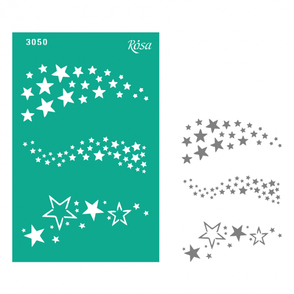 Трафарет багаторазовий самоклеючий, №3050, Фоновий 13*20 см, серія "Новий рік", ROSA Talent