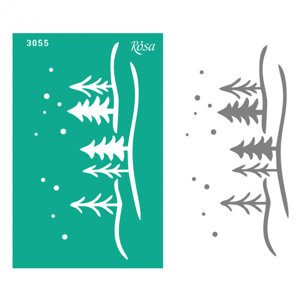 Трафарет багаторазовий самоклеючий, №3055, Елементи та написи 13*20 см, серія "Новий рік", ROSA Talent