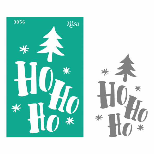 Трафарет багаторазовий самоклеючий, №3056, Елементи та написи 13*20 см, серія "Новий рік", ROSA Talent