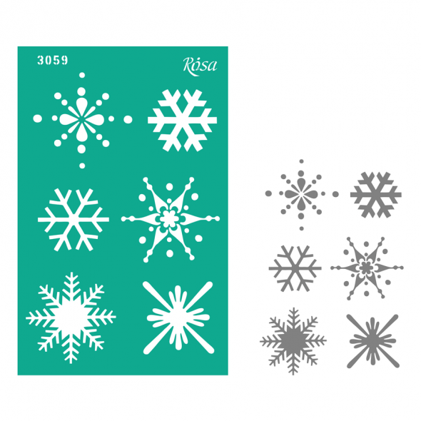 Трафарет багаторазовий самоклеючий, №3059, Елементи та написи 13*20 см, серія "Новий рік", ROSA Talent