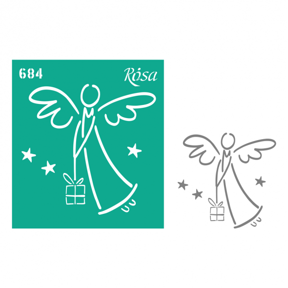 Трафарет багаторазовий самоклеючий, №684, 9*10 см, серія "Новий рік", ROSA Talent