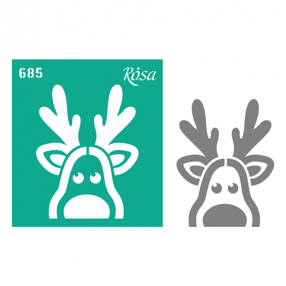 Трафарет багаторазовий самоклеючий, №685, 9*10 см, серія "Новий рік", ROSA Talent