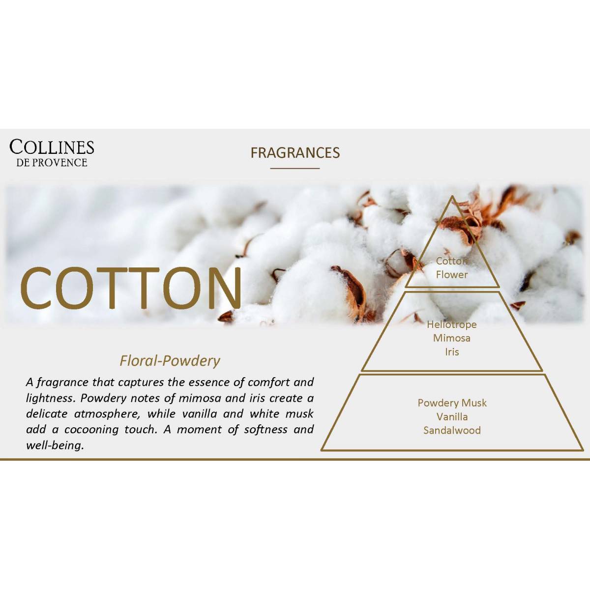 Свічка "Бавовна" 360 г C3672COT, Collines de Provence 2