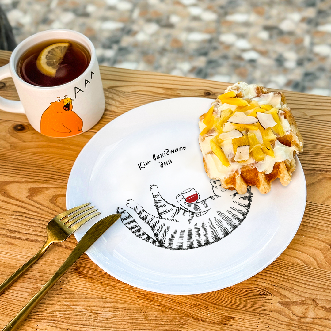 Тарелка "Кот выходного дня", orner-1704 1