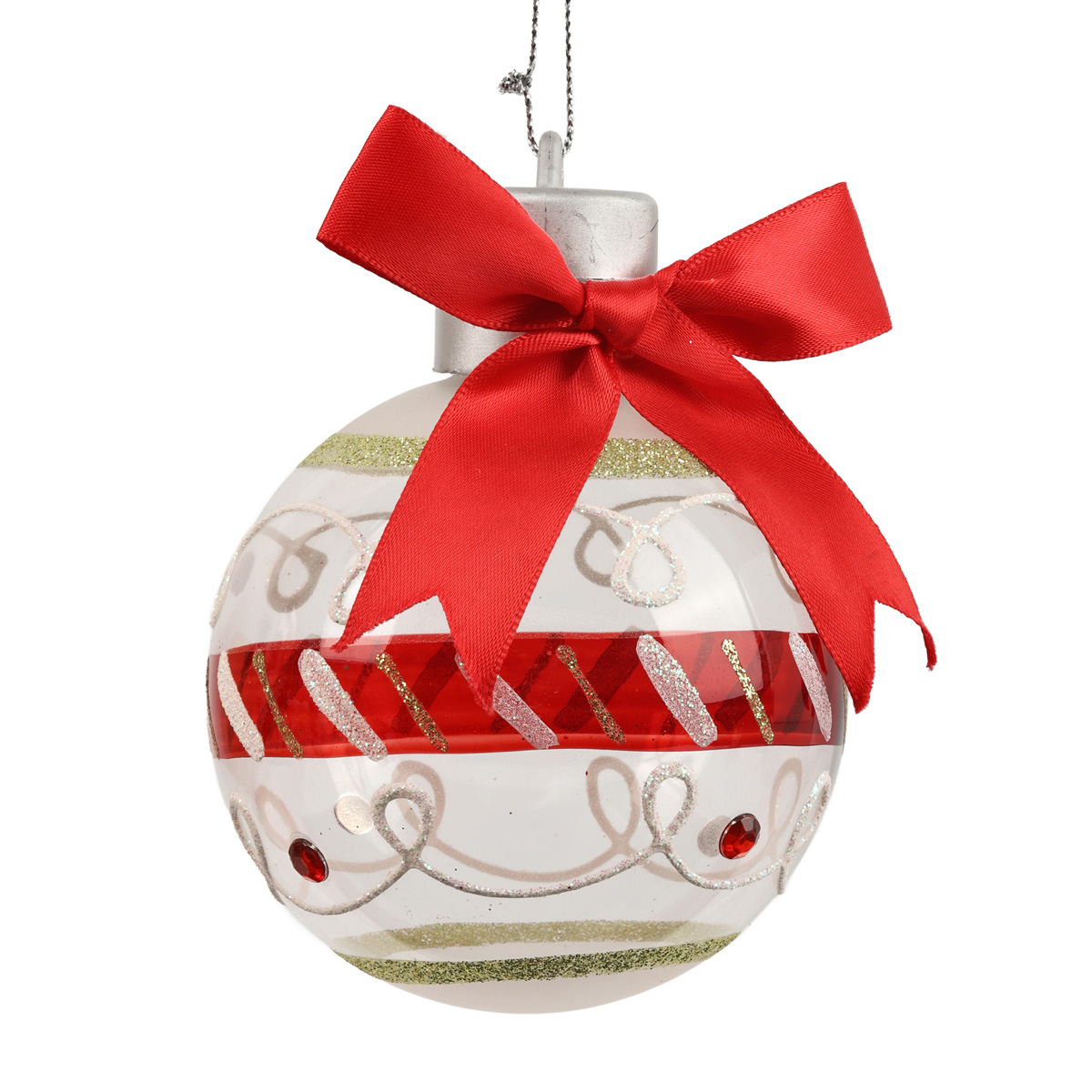 Подвеска новогодняя Шар стеклянный со светодиодной подсветкой (2 вида в ассортименте), 9763121 ТМ "A&G"