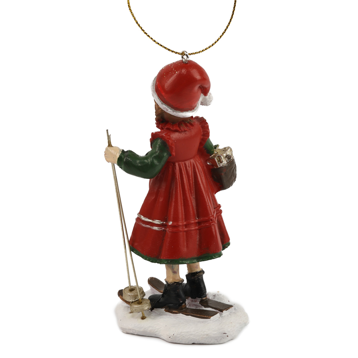Подвеска декоративная "Девочка на лыжах" 11 см, красный, 707-838 2