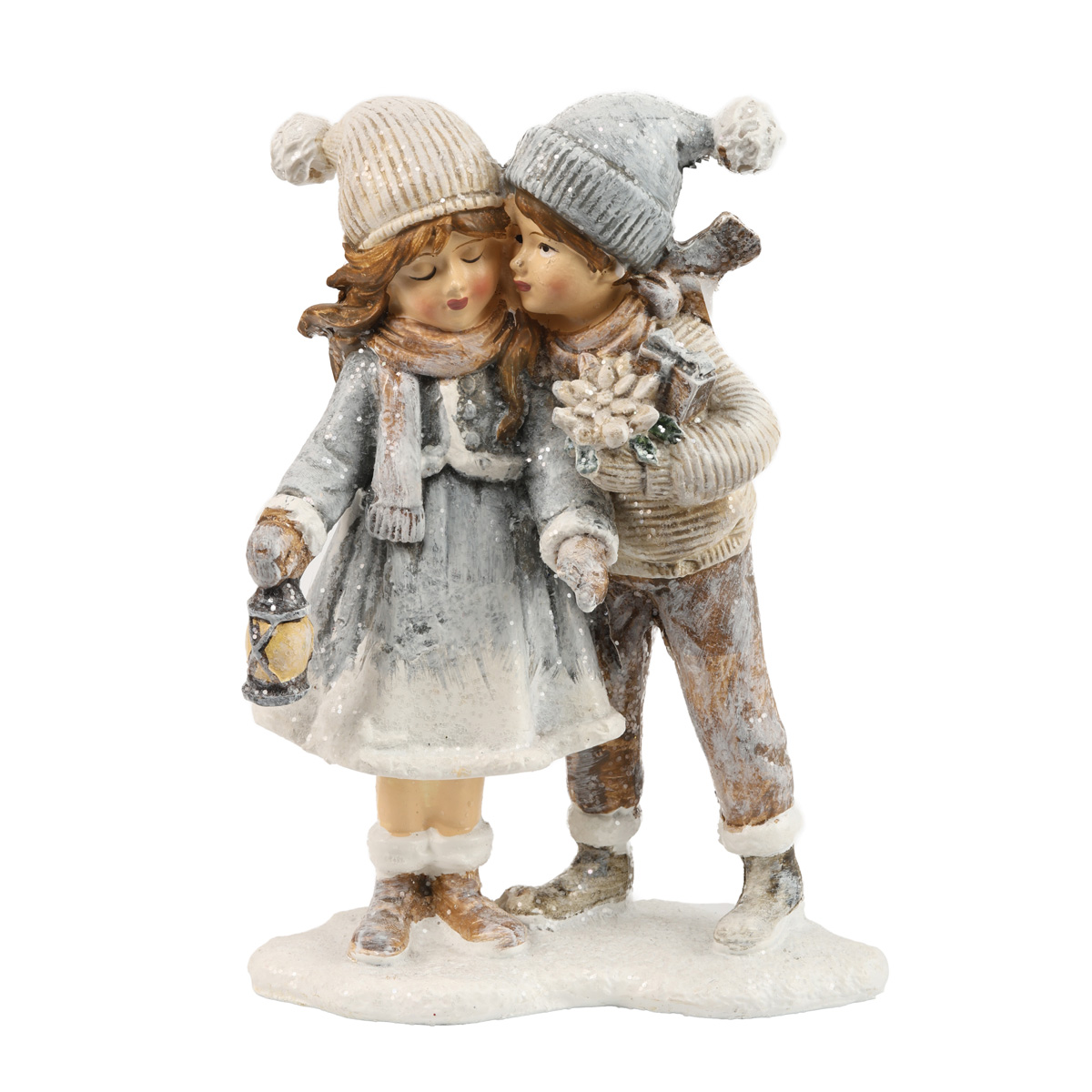 Статуэтка декоративная "Дети" 12,5 см, бежево-серый, 707-314