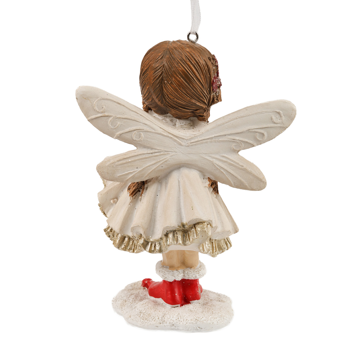Подвеска декоративная "Малышка Фея с подарком" 11,5 см, красный с белым, 707-555 1