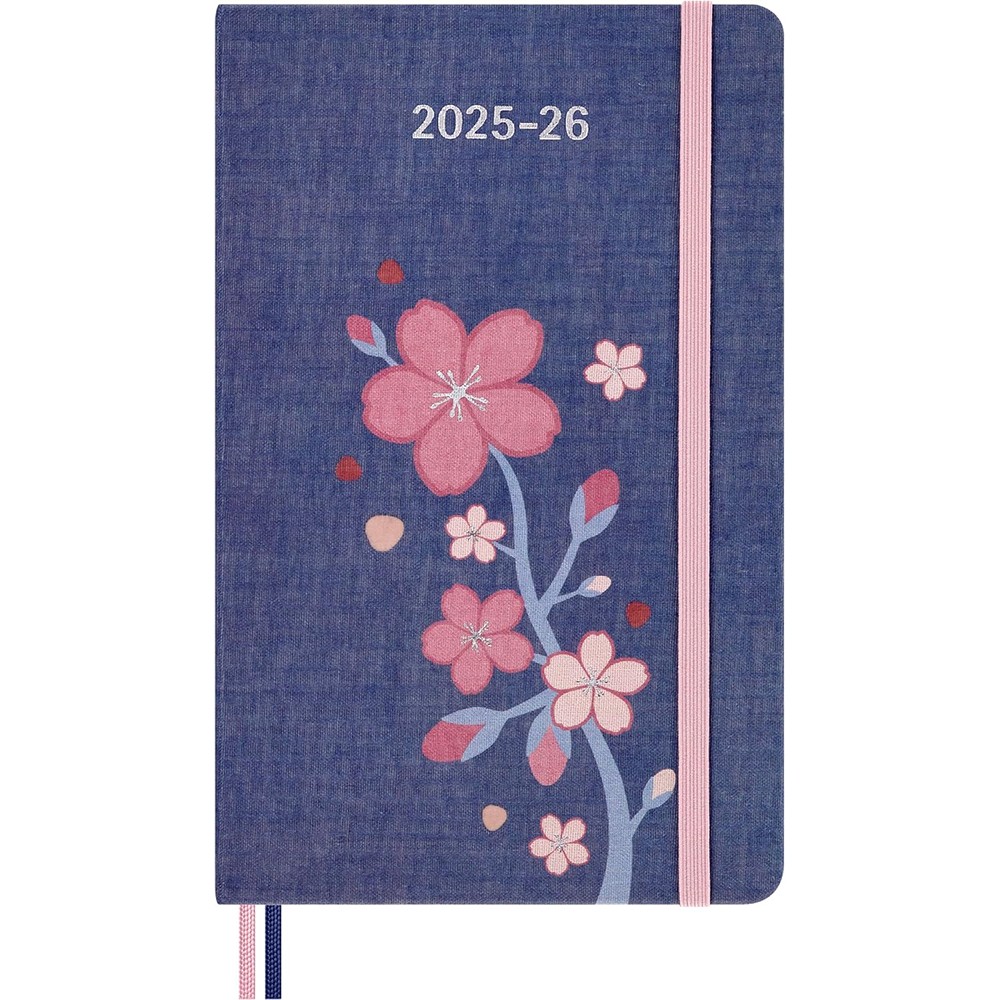 Еженедельник 2025-2026 средний, синий, Moleskine Sakura, DHSU0818WN3Y26