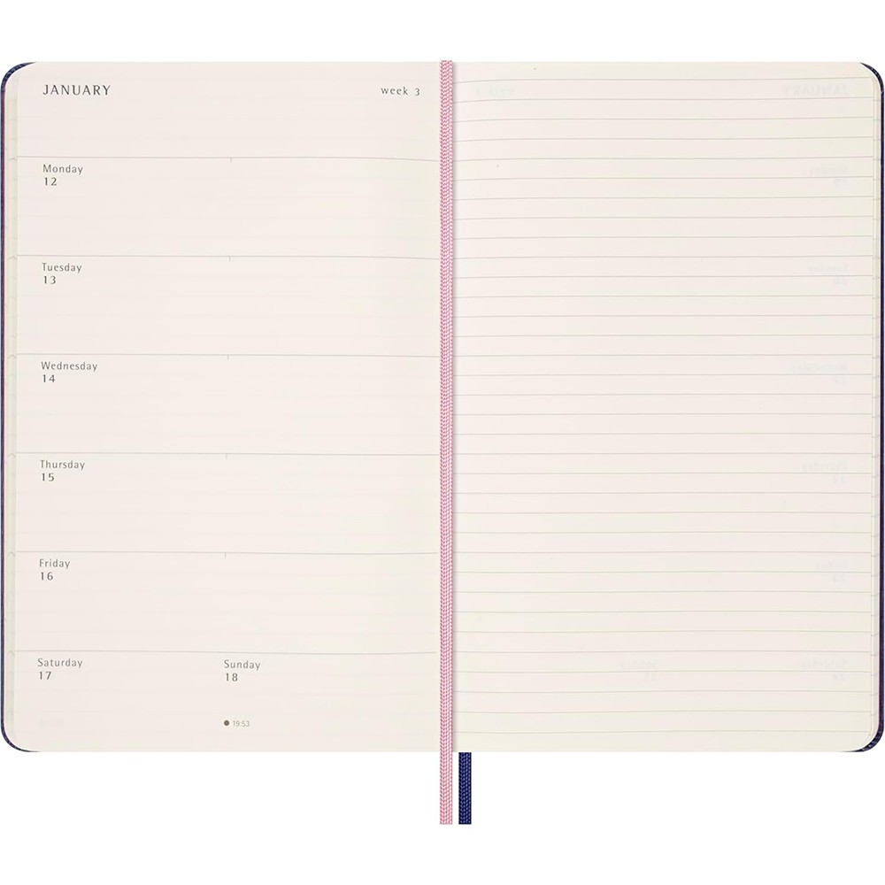 Еженедельник 2025-2026 средний, синий, Moleskine Sakura, DHSU0818WN3Y26 3