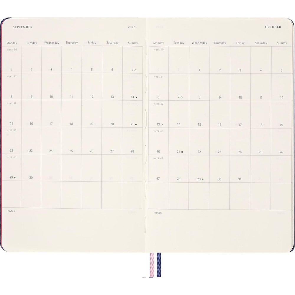 Еженедельник 2025-2026 средний, синий, Moleskine Sakura, DHSU0818WN3Y26 4