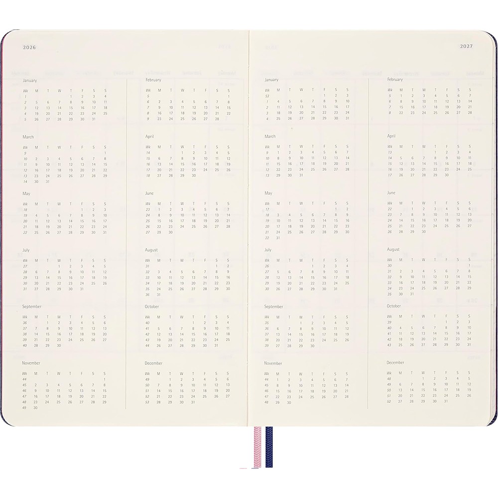 Еженедельник 2025-2026 средний, синий, Moleskine Sakura, DHSU0818WN3Y26 5