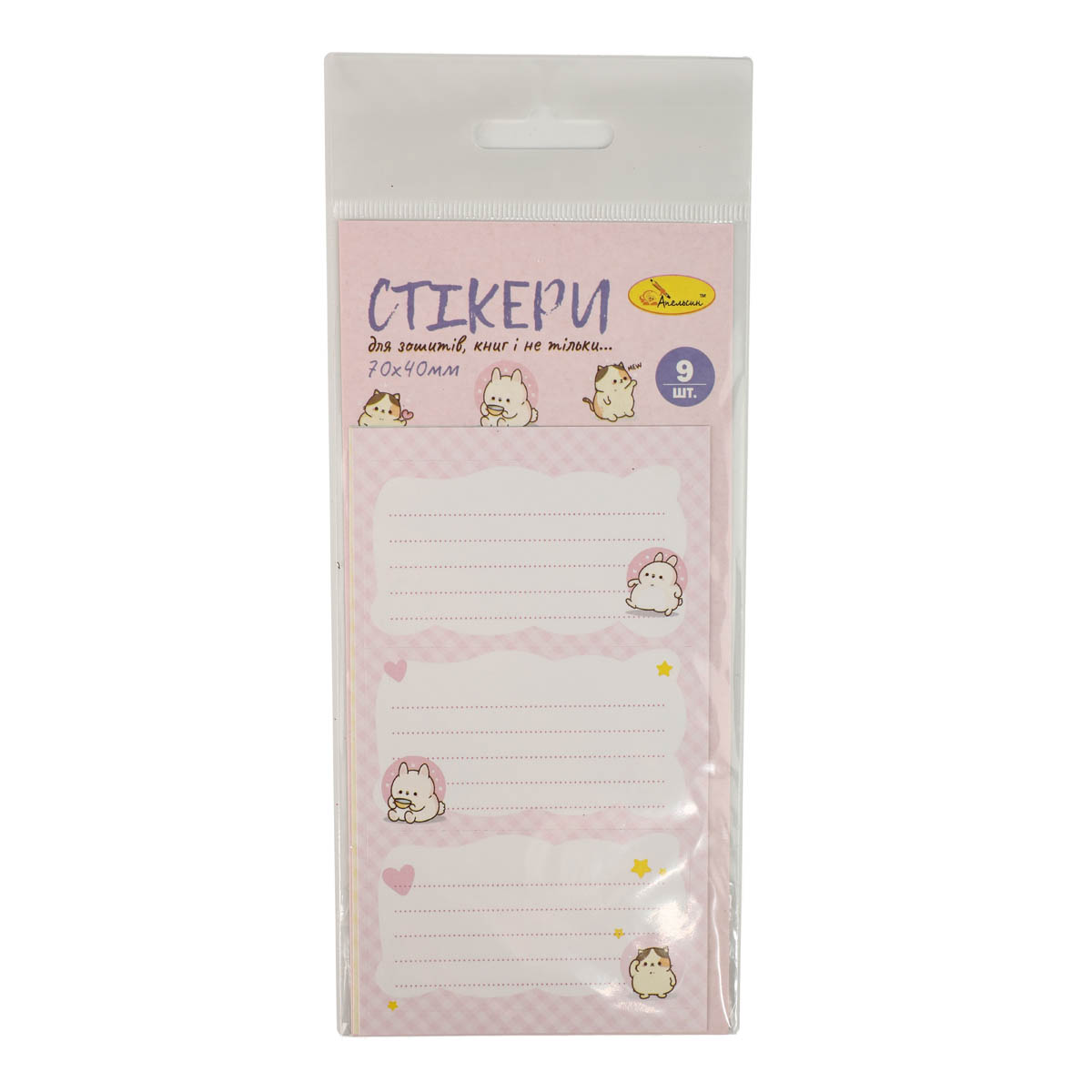 Набір стікерів для зошитів та книг, 9 шт, НС-15 4