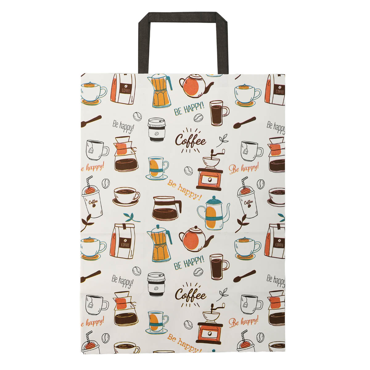 Пакет бумажный с ручками Крафт белый 250х150х345 2