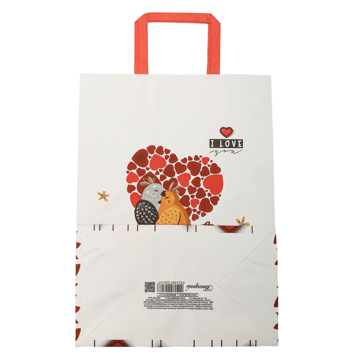 Пакет бумажный с ручками Крафт белый 250х150х345 1