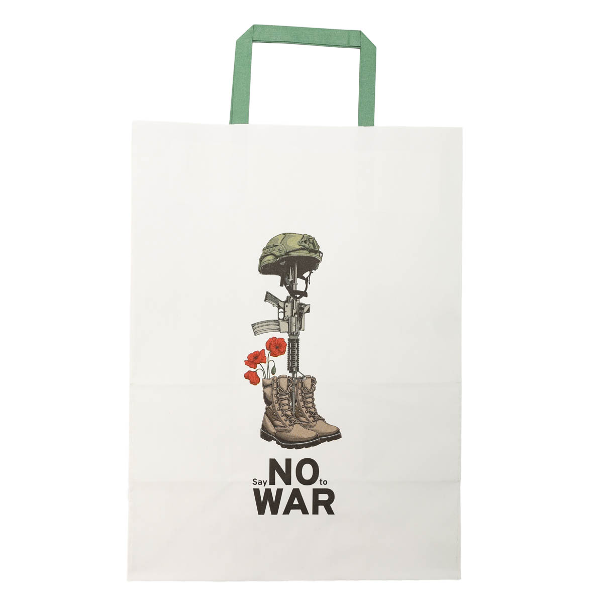 Пакет бумажный с ручками Крафт белый 250х150х345 6