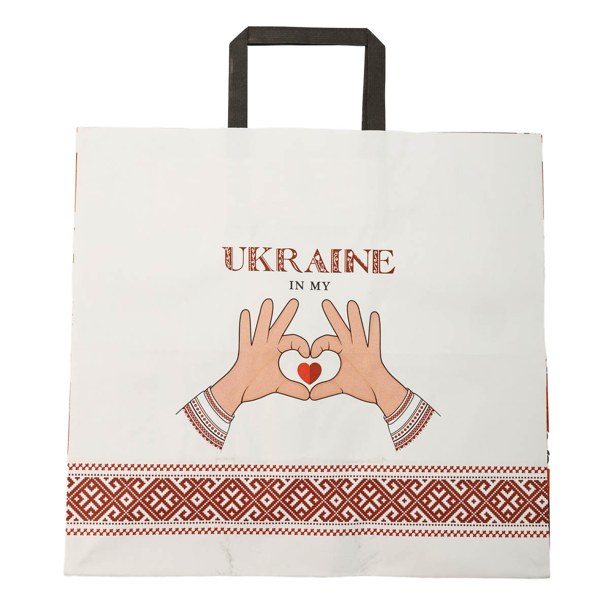 Пакет бумажный с ручками Крафт белый 320х150х300 4