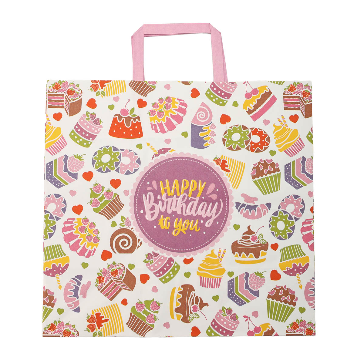 Пакет бумажный с ручками Крафт белый 320х150х300