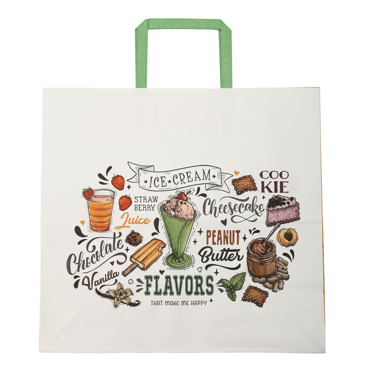 Пакет бумажный с ручками Крафт белый 320х150х300 6