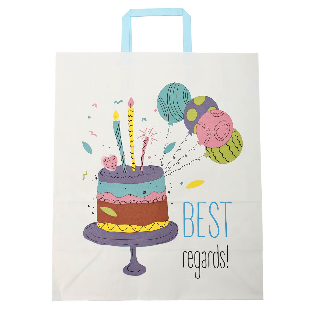 Пакет бумажный с ручками Крафт белый 320х150х380