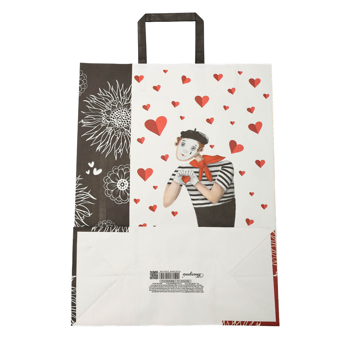 Пакет бумажный с ручками Крафт белый 320х150х420 3