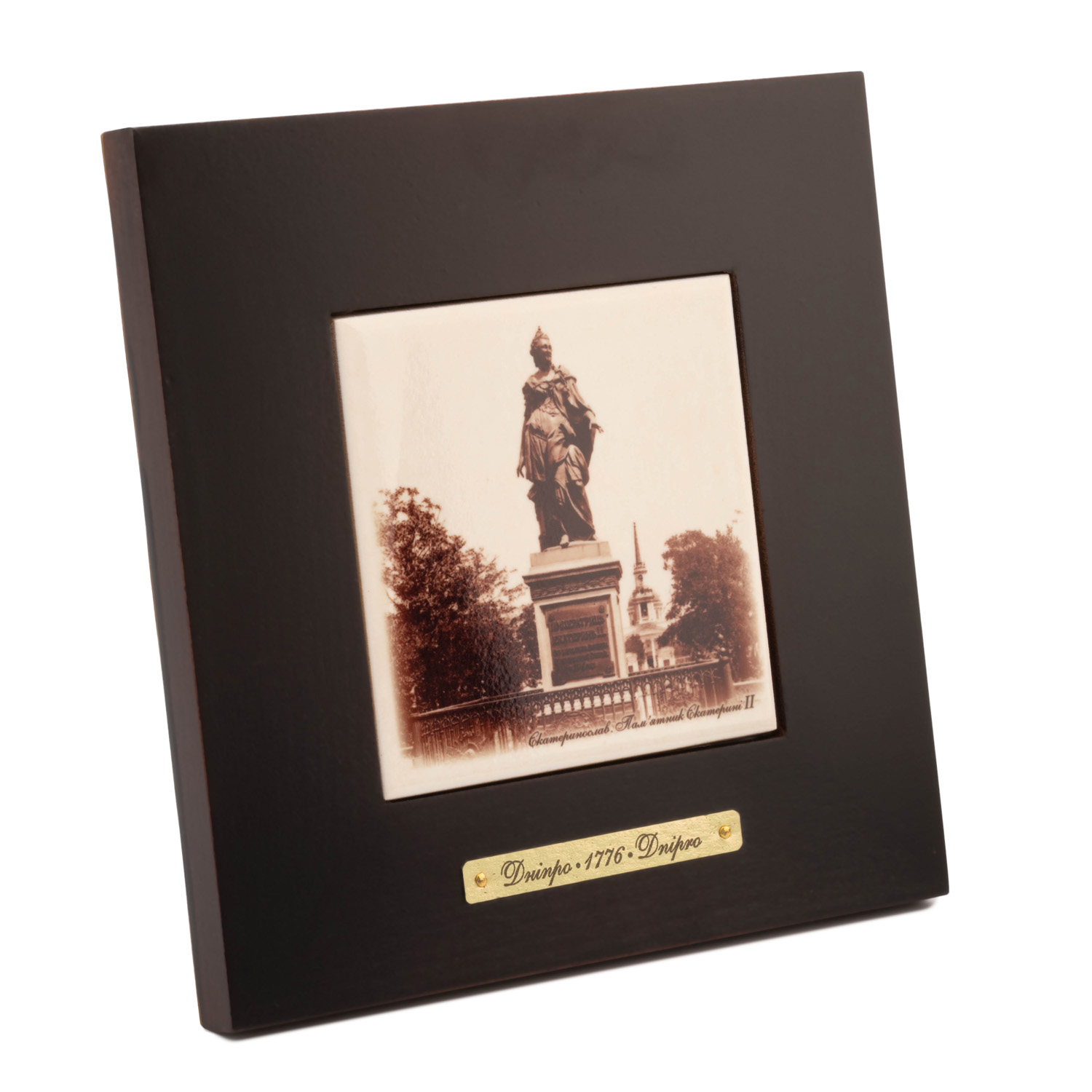 Картина-кераміка 20*20 см в натуральному дереві, велика 1