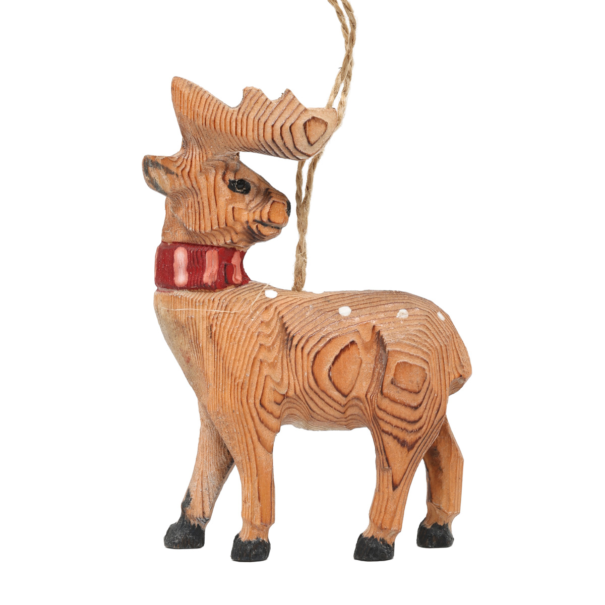 Подвеска новогодняя деревянная Лось резной (2 вида в ассортименте), 9768004 ТМ "A&G"