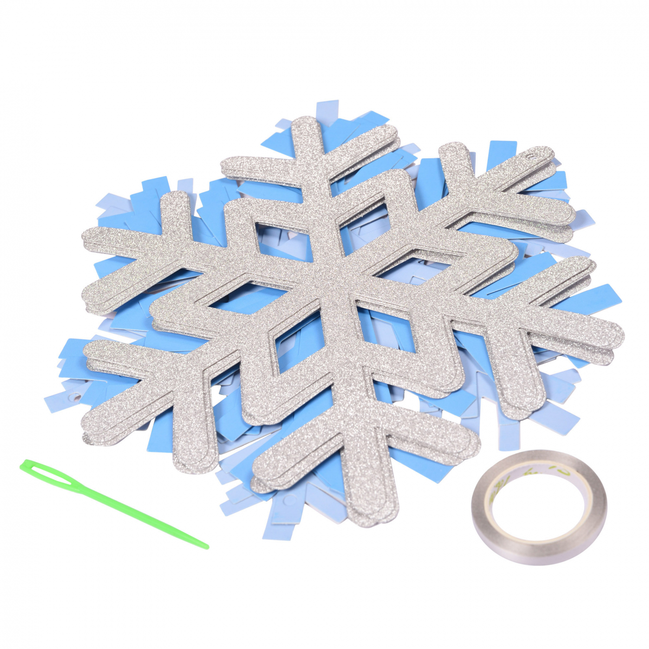 Гірлянда пап. фігурна Yes! Fun "Сніжинки" 10 фігурок, 3 м, гліттер, 974924 2