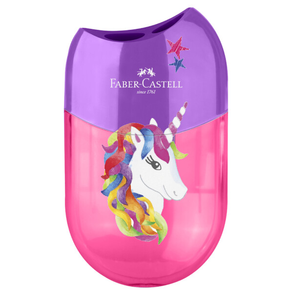Чинка Unicorn Double подвійна з контейнером, 183553 Faber-Castell