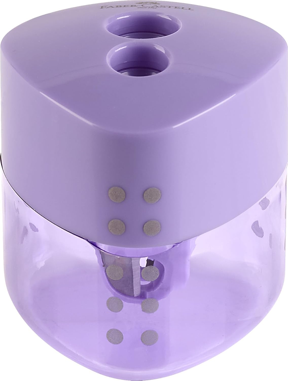 Чинка подвійна з контейнером Grip Auto Pastel, колір пастельний фіолетовий, 183186 Faber-Castell