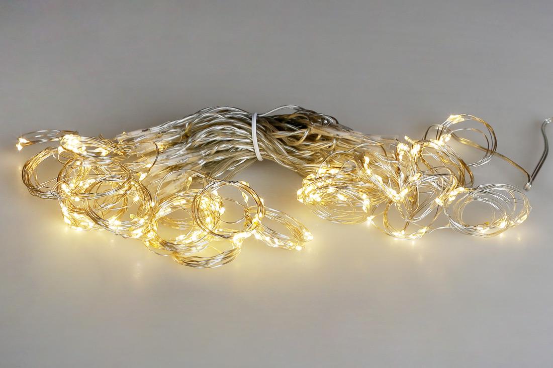 Гірлянда-завіса 219 міні-LED, 18 ліній*0,8 м, 15 ліній*0,5 м, теплий білий, 830-351 2