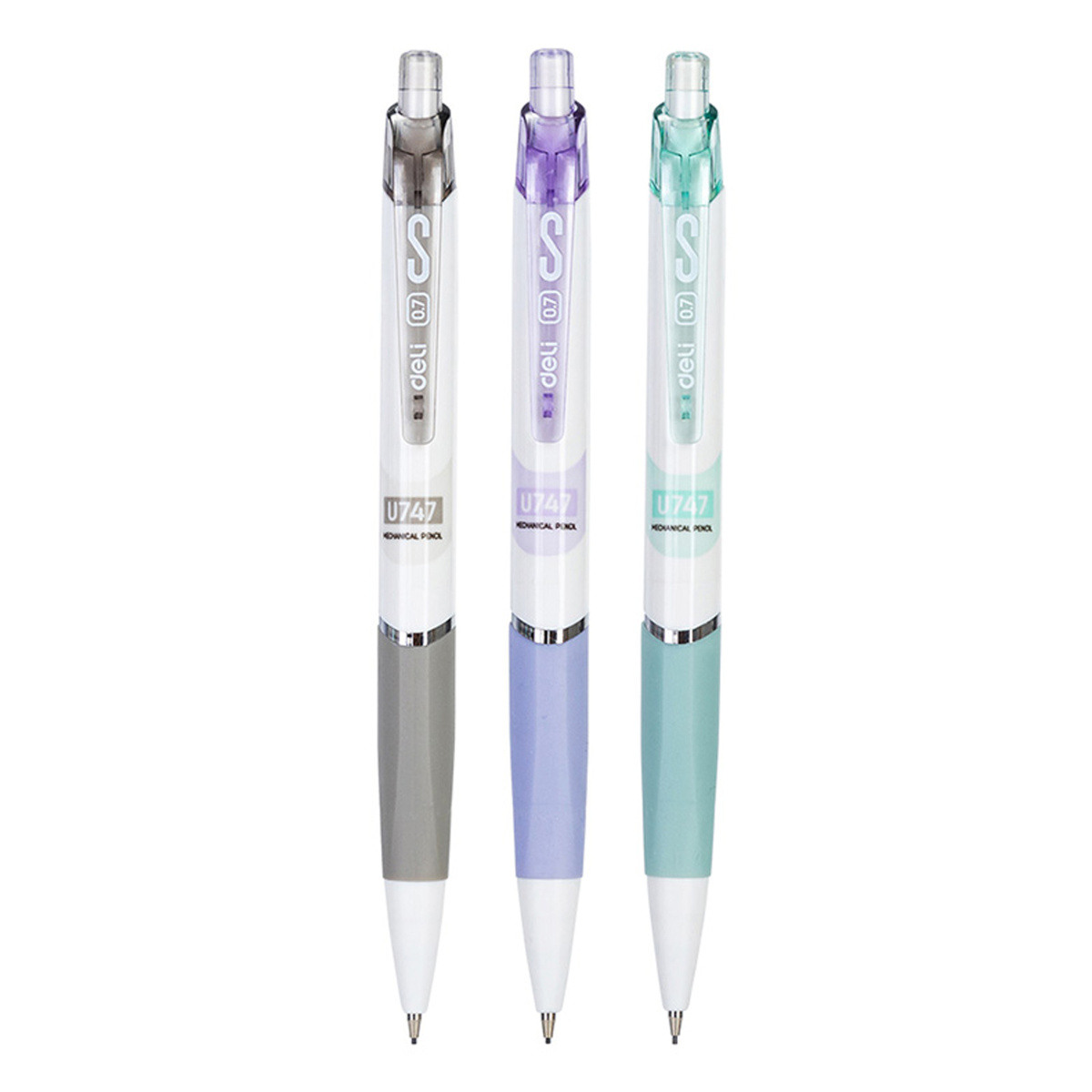 Олiвець механічний 0,7 мм, мiкс, Linfini резиновий грип з ласт. Deli EU747, 84273