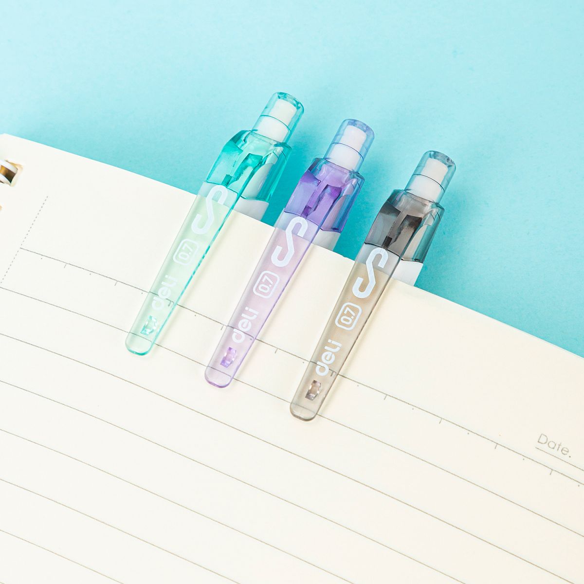 Олiвець механічний 0,7 мм, мiкс, Linfini резиновий грип з ласт. Deli EU747, 84273 8